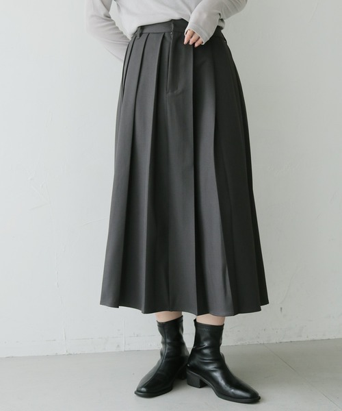 cheriella(シェリエラ)の「【cheriella】プリーツスカート PLEATED SKIRT(スカート・レディース・グレイッシュベージュ/ブラウン/チャコールグレー・FREE)」の2枚目の写真