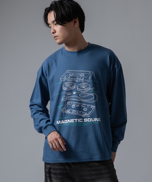 SIDEWAY STANCE(サイドウェイスタンス)の「【SIDEWAY STANCE】カセットテープ 長袖Tシャツ(Tシャツ/カットソー・メンズ・ダークブルー/ブラック/ホワイト・SMALL/X-LARGE/LARGE/MEDIUM)」の3枚目の写真