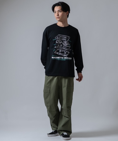 SIDEWAY STANCE(サイドウェイスタンス)の「【SIDEWAY STANCE】カセットテープ 長袖Tシャツ(Tシャツ/カットソー・メンズ・ダークブルー/ブラック/ホワイト・SMALL/X-LARGE/LARGE/MEDIUM)」の8枚目の写真