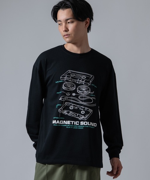 SIDEWAY STANCE(サイドウェイスタンス)の「【SIDEWAY STANCE】カセットテープ 長袖Tシャツ(Tシャツ/カットソー・メンズ・ダークブルー/ブラック/ホワイト・SMALL/X-LARGE/LARGE/MEDIUM)」の9枚目の写真
