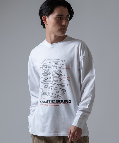 SIDEWAY STANCE(サイドウェイスタンス)の「【SIDEWAY STANCE】カセットテープ 長袖Tシャツ(Tシャツ/カットソー・メンズ・ダークブルー/ブラック/ホワイト・SMALL/X-LARGE/LARGE/MEDIUM)」の5枚目の写真