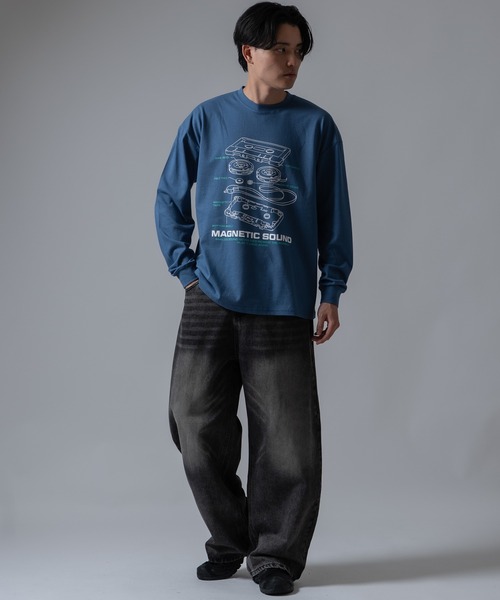 SIDEWAY STANCE(サイドウェイスタンス)の「【SIDEWAY STANCE】カセットテープ 長袖Tシャツ(Tシャツ/カットソー・メンズ・ダークブルー/ブラック/ホワイト・SMALL/X-LARGE/LARGE/MEDIUM)」の12枚目の写真