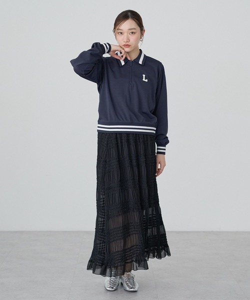 earth music&ecology（アースミュージックアンドエコロジー）の「LOGANハーフZIPプルオーバー（Tシャツ/カットソー・レディース・ブラウン/ダークネイビー・FREE）」の21枚目の写真