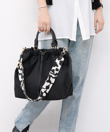 カシュカシュ cachecache / WEB限定ナイロンドローストリング2wayトート