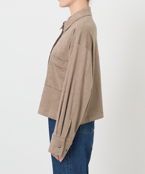 B.C STOCK(ベーセーストック)の「手洗い可 / フェイクスエードクロップ丈シャツ(シャツ/ブラウス・レディース・キャメル/チャコールグレー/ベージュ系その他・FREE)」の20枚目の写真