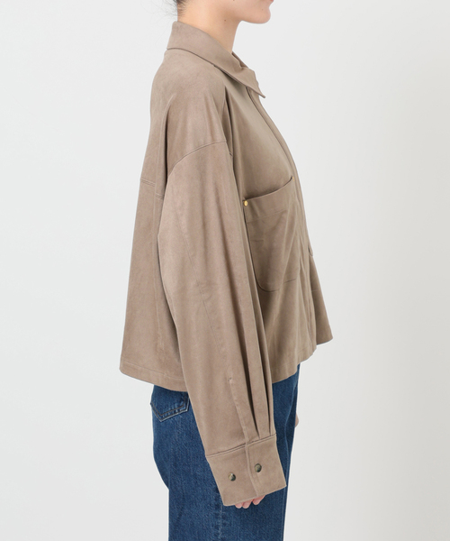 B.C STOCK(ベーセーストック)の「手洗い可 / フェイクスエードクロップ丈シャツ(シャツ/ブラウス・レディース・キャメル/チャコールグレー/ベージュ系その他・FREE)」の22枚目の写真