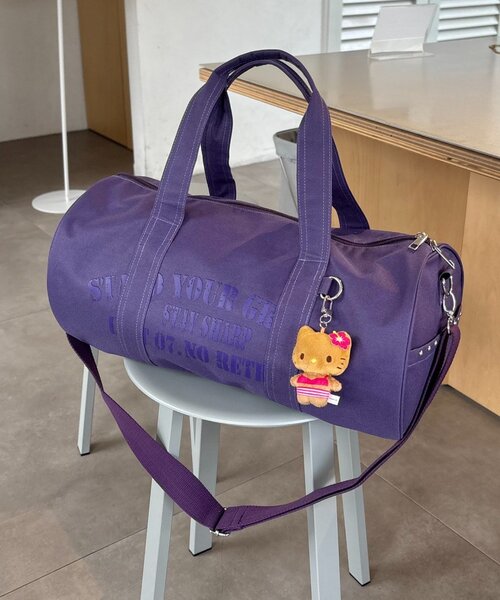 CIAOPANIC TYPY(チャオパニックティピー)の「キャンバスロゴドラムショルダーBAG(ボストンバッグ・レディース・チャコールグレー/パープル/ブラウン・ONE SIZE)」の3枚目の写真