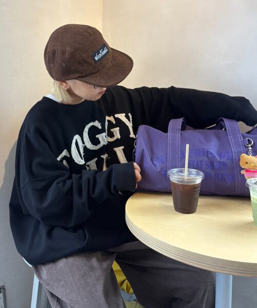 CIAOPANIC TYPY(チャオパニックティピー)の「キャンバスロゴドラムショルダーBAG(ボストンバッグ・レディース・チャコールグレー/パープル/ブラウン・ONE SIZE)」の16枚目の写真