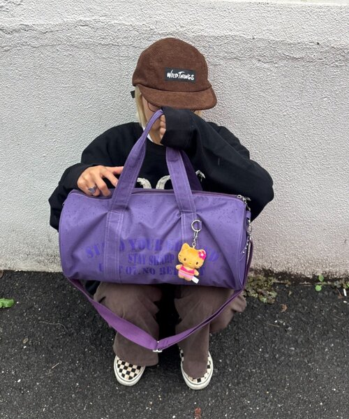 CIAOPANIC TYPY(チャオパニックティピー)の「キャンバスロゴドラムショルダーBAG(ボストンバッグ・レディース・チャコールグレー/パープル/ブラウン・ONE SIZE)」の17枚目の写真