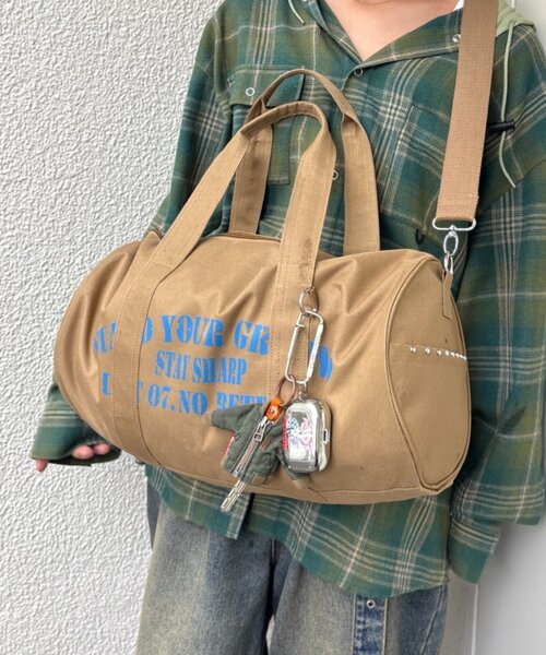 CIAOPANIC TYPY(チャオパニックティピー)の「キャンバスロゴドラムショルダーBAG(ボストンバッグ・レディース・チャコールグレー/パープル/ブラウン・ONE SIZE)」の18枚目の写真
