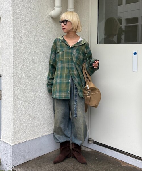 CIAOPANIC TYPY(チャオパニックティピー)の「キャンバスロゴドラムショルダーBAG(ボストンバッグ・レディース・チャコールグレー/パープル/ブラウン・ONE SIZE)」の19枚目の写真