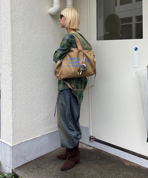 CIAOPANIC TYPY(チャオパニックティピー)の「キャンバスロゴドラムショルダーBAG(ボストンバッグ・レディース・チャコールグレー/パープル/ブラウン・ONE SIZE)」の20枚目の写真