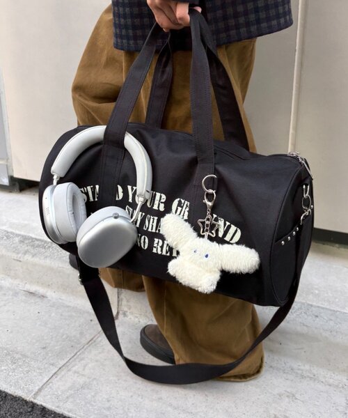 CIAOPANIC TYPY(チャオパニックティピー)の「キャンバスロゴドラムショルダーBAG(ボストンバッグ・レディース・チャコールグレー/パープル/ブラウン・ONE SIZE)」の12枚目の写真