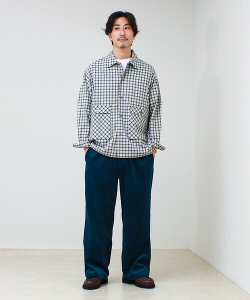 GLOSTER(グロスター)の「【CONVENI shirts BZ】ダブルポケットシャツ(シャツ/ブラウス・メンズ・ネイビー/ブルー系その他/ブラウン系その他・L/S/M)」の4枚目の写真
