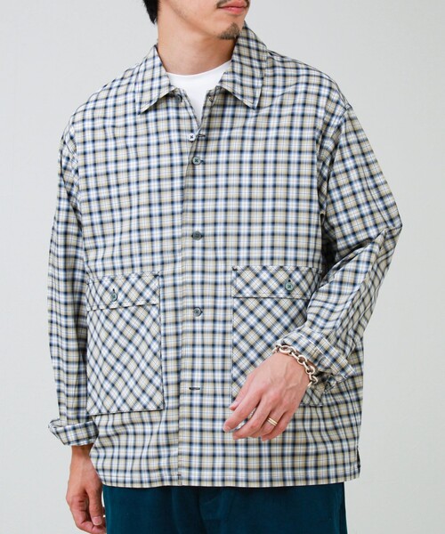 GLOSTER(グロスター)の「【CONVENI shirts BZ】ダブルポケットシャツ(シャツ/ブラウス・メンズ・ネイビー/ブルー系その他/ブラウン系その他・L/S/M)」の5枚目の写真