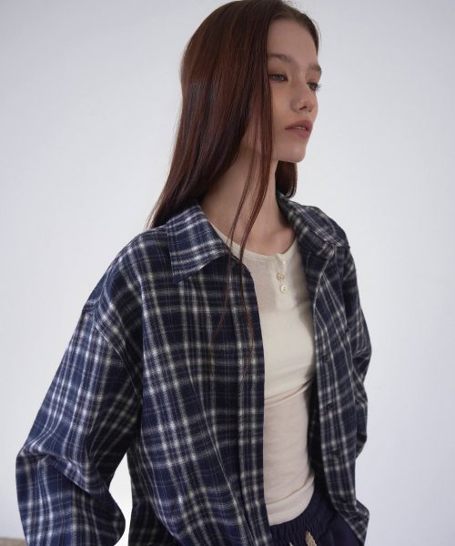 SSIN AND LEE（シンアンドリー）の「コテージコットン チェックシャツ ネイビー（シャツ/ブラウス・レディース・その他・FREE）」の11枚目の写真