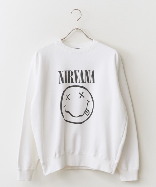 GOOD ROCK SPEED（グッドロックスピード）の「GOOD ROCK SPEED/グッドロックスピード NIRVANA Sweatshirt スウェット トレーナー ロンT アメカジ ヴィンテージ グラフィック メンズ レディース 2026秋冬 秋服 冬服（スウェット・メンズ・チャコール/ホワイト・M/L/XL）」の2枚目の写真