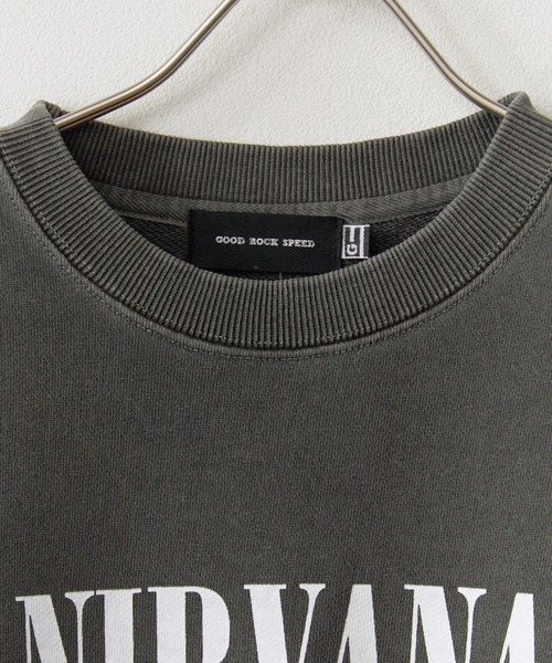 GOOD ROCK SPEED（グッドロックスピード）の「GOOD ROCK SPEED/グッドロックスピード NIRVANA Sweatshirt スウェット トレーナー ロンT アメカジ ヴィンテージ グラフィック メンズ レディース 2026秋冬 秋服 冬服（スウェット・メンズ・チャコール/ホワイト・M/L/XL）」の6枚目の写真