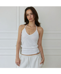 Halter Neck Layered Tank Top [Ivory]