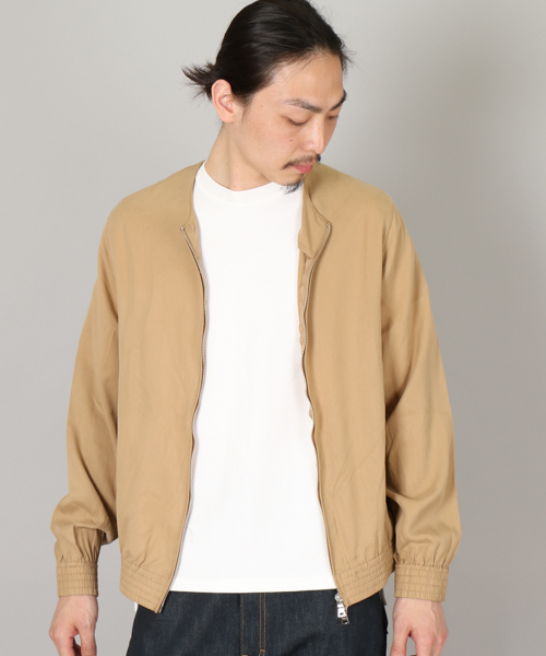 Lui's（ルイス）の「Lui's(ルイス) テンセルノーカラーブルゾン（ブルゾン・メンズ・チャコールグレー/ベージュ・SMALL/MEDIUM）」の2枚目の写真