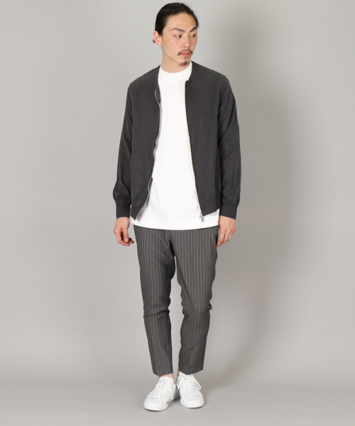 Lui's（ルイス）の「Lui's(ルイス) テンセルノーカラーブルゾン（ブルゾン・メンズ・チャコールグレー/ベージュ・SMALL/MEDIUM）」の11枚目の写真