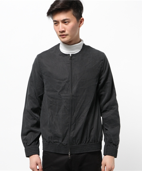 Lui's（ルイス）の「Lui's(ルイス) テンセルノーカラーブルゾン（ブルゾン・メンズ・チャコールグレー/ベージュ・SMALL/MEDIUM）」の3枚目の写真