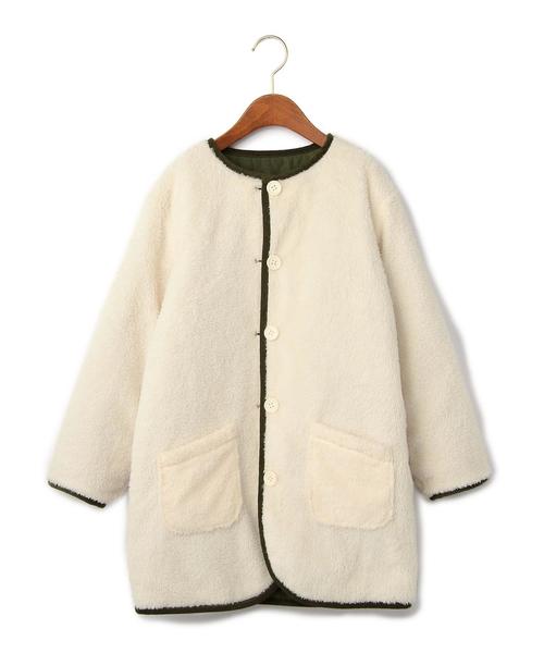 green label relaxing（グリーンレーベルリラクシング）の「【JUNIOR】ナカワタボアライトコート ソリッド リバーシブル（その他アウター・キッズ・オリーブ・145cm/155cm）」の10枚目の写真