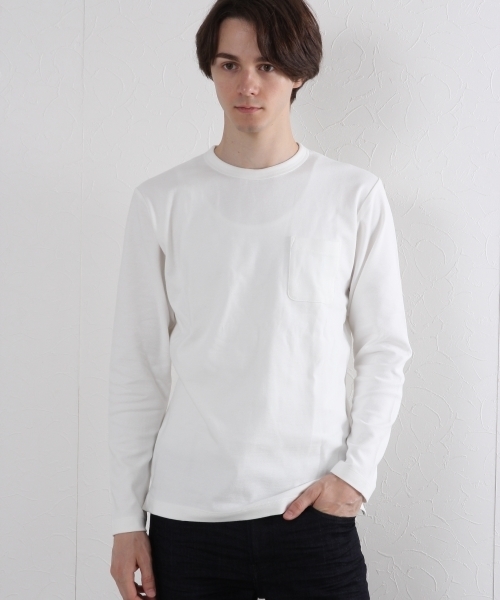 GLOBAL WORK(グローバルワーク)の「サカリバクルーネック長袖T/725240 (Tシャツ/カットソー・メンズ・グレー/ネイビー/ブルー系その他/ホワイト/ホワイト系その他/カーキ・MEDIUM/LARGE/X-LARGE/SMALL)」の2枚目の写真