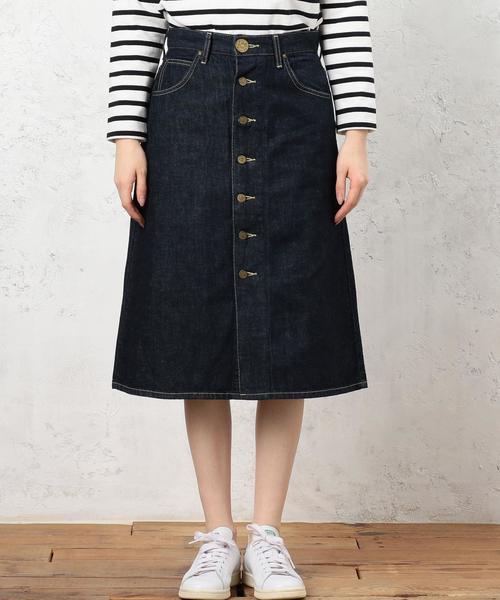 Lee（リー）の「[別注]CB LEE（リー）×GLR F/BUTTON デニム スカート◆（デニムスカート・レディース・ライトブルー/ネイビー・MEDIUM/SMALL）」の14枚目の写真