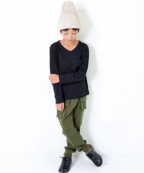 devirock(デビロック)の「上質ストレッチカーゴパンツ ロングパンツ(カーゴパンツ・キッズ・ネイビー/カーキ/ヘザーチャコール/ブラック/ブルー・140cm/160cm/130cm/100cm/120cm/150cm/110cm)」の14枚目の写真