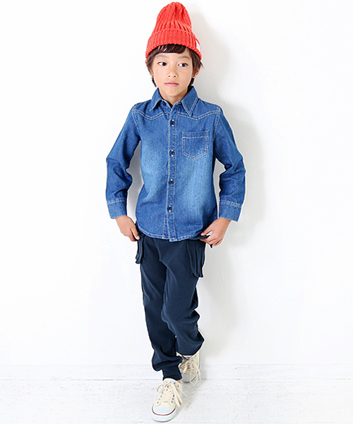 devirock(デビロック)の「上質ストレッチカーゴパンツ ロングパンツ(カーゴパンツ・キッズ・ネイビー/カーキ/ヘザーチャコール/ブラック/ブルー・140cm/160cm/130cm/100cm/120cm/150cm/110cm)」の6枚目の写真