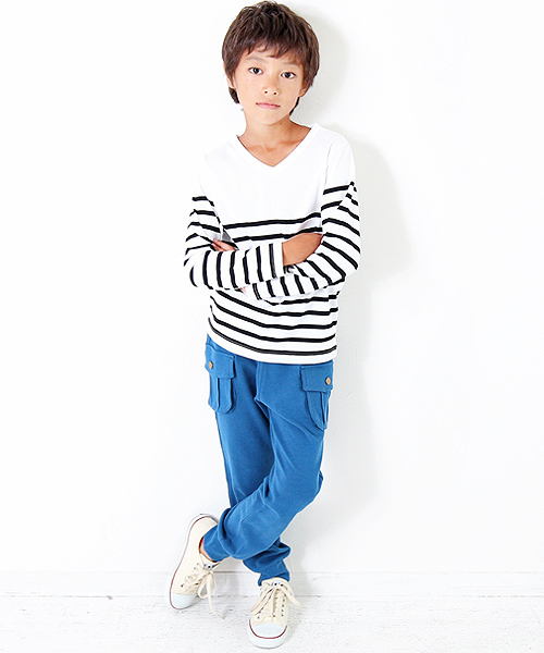 devirock(デビロック)の「上質ストレッチカーゴパンツ ロングパンツ(カーゴパンツ・キッズ・ネイビー/カーキ/ヘザーチャコール/ブラック/ブルー・140cm/160cm/130cm/100cm/120cm/150cm/110cm)」の7枚目の写真