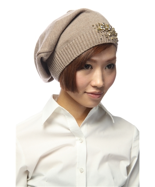 bpr BEAMS（ビーピーアール ビームス ）の「rada / "H5905" ニットキャップ（ニットキャップ/ビーニー・レディース・グレー/ベージュ・ONE SIZE）」の2枚目の写真