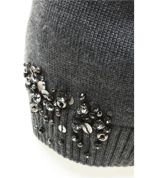 bpr BEAMS（ビーピーアール ビームス ）の「rada / "H5905" ニットキャップ（ニットキャップ/ビーニー・レディース・グレー/ベージュ・ONE SIZE）」の3枚目の写真