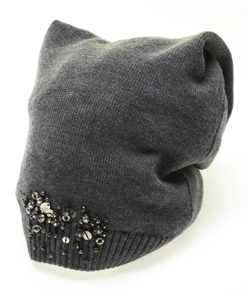 bpr BEAMS（ビーピーアール ビームス ）の「rada / "H5905" ニットキャップ（ニットキャップ/ビーニー・レディース・グレー/ベージュ・ONE SIZE）」の6枚目の写真