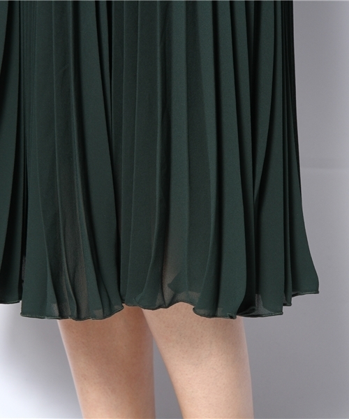 NANO universe（ナノユニバース）の「ベルト付シフォンプリーツSK（スカート・レディース・ピンクベージュ/ボルドー/グリーン・FREE）」の9枚目の写真