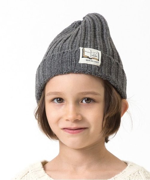 apres les cours（アプレレクール）の「カラーニット帽（ニットキャップ/ビーニー・キッズ・ブラック/ダークグリーン/グレー/マスタード・50/54/58）」の3枚目の写真