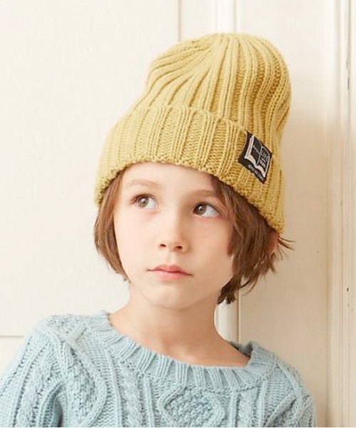 apres les cours（アプレレクール）の「カラーニット帽（ニットキャップ/ビーニー・キッズ・ブラック/ダークグリーン/グレー/マスタード・50/54/58）」の4枚目の写真