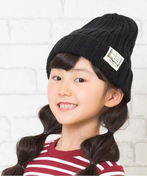 apres les cours（アプレレクール）の「カラーニット帽（ニットキャップ/ビーニー・キッズ・ブラック/ダークグリーン/グレー/マスタード・50/54/58）」の2枚目の写真