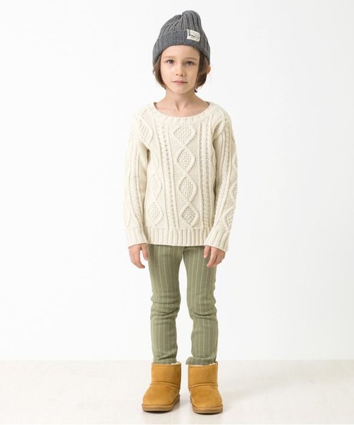 apres les cours（アプレレクール）の「カラーニット帽（ニットキャップ/ビーニー・キッズ・ブラック/ダークグリーン/グレー/マスタード・50/54/58）」の9枚目の写真