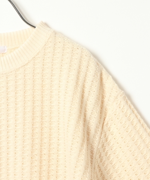 GLOBAL WORK（グローバルワーク）の「【キッズ】ワッフルプルオーバー長袖/767483（Tシャツ/カットソー・キッズ・ホワイト系その他/ピンク/ブラウン・LARGE/MEDIUM/SMALL/X-LARGE/XX-LARGE）」の7枚目の写真