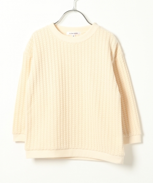 GLOBAL WORK（グローバルワーク）の「【キッズ】ワッフルプルオーバー長袖/767483（Tシャツ/カットソー・キッズ・ホワイト系その他/ピンク/ブラウン・LARGE/MEDIUM/SMALL/X-LARGE/XX-LARGE）」の10枚目の写真