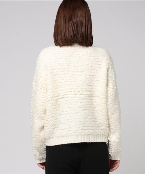 Honeys(ハニーズ)の「【モコモコ】ループ編カーディガン(カーディガン/ボレロ・レディース・ブラック/ブルー/ピンク/アイボリー/ボルドー・L/M)」の9枚目の写真