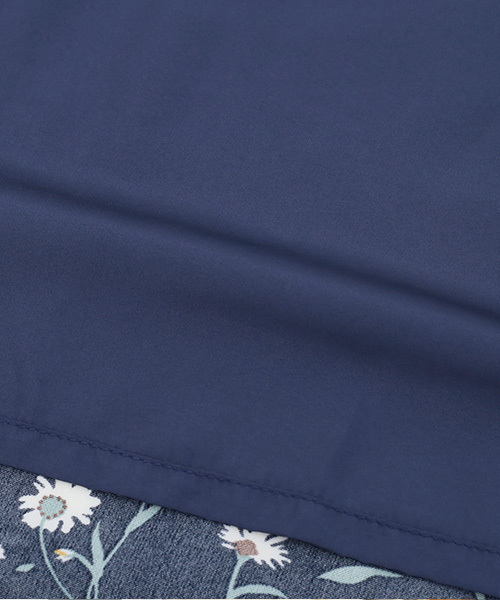 Luz Llena（ラズレナ）の「ポプリン素材・花柄アシンメトリーロングスカート（スカート・レディース・ネイビー/ブラウン・MEDIUM）」の8枚目の写真