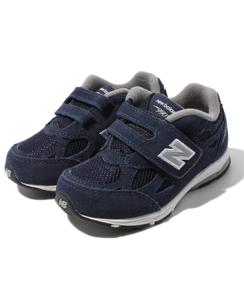 green label relaxing（グリーンレーベルリラクシング）の「［ニューバランス］new balance KV990（スニーカー・キッズ・ライトグレー/ネイビー・16cm/13cm/14cm/15cm）」の2枚目の写真
