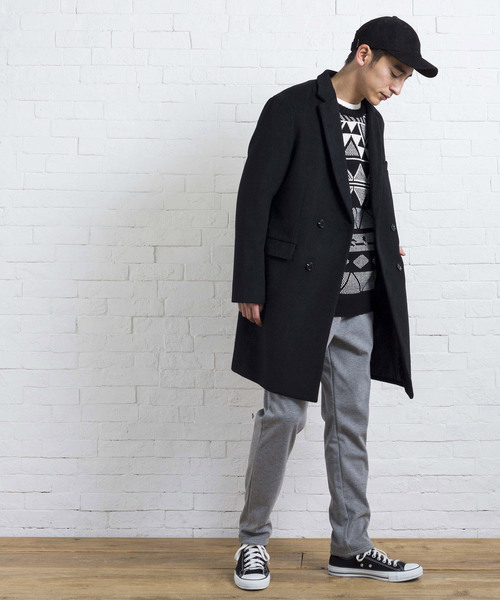 WEGO（ウィゴー）の「WEGO/シャギーウールダブルコート（チェスターコート・メンズ・ブラック/ネイビー/グレー・SMALL/MEDIUM/LARGE）」の19枚目の写真