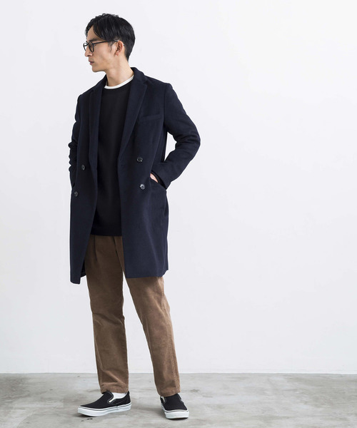 WEGO（ウィゴー）の「WEGO/シャギーウールダブルコート（チェスターコート・メンズ・ブラック/ネイビー/グレー・SMALL/MEDIUM/LARGE）」の13枚目の写真