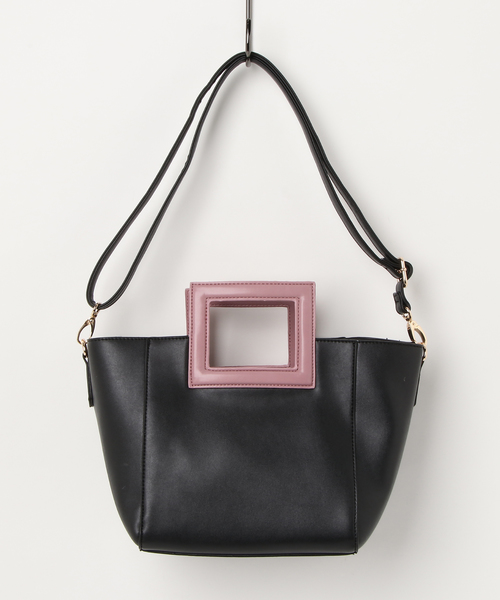 Andemiu（アンデミュウ）の「コンビカラー２ＷＡＹトートショルダー777240（ショルダーバッグ・レディース・グレー/ブラック/マスタード・FREE）」の2枚目の写真