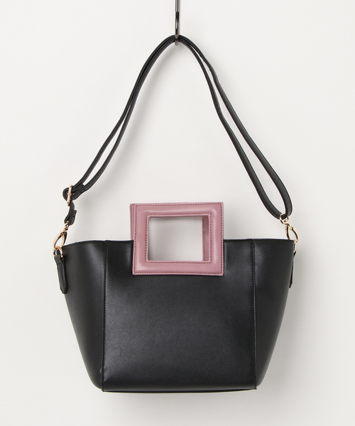 Andemiu（アンデミュウ）の「コンビカラー２ＷＡＹトートショルダー777240（ショルダーバッグ・レディース・グレー/ブラック/マスタード・FREE）」の4枚目の写真