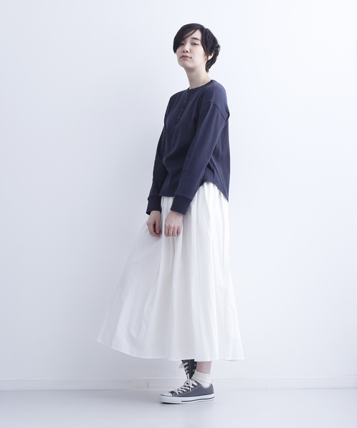 MERLOT IKYU（メルローイキュウ）の「ボタンサーマルカットソー1254（Tシャツ/カットソー・レディース・ブラック/オフホワイト/グレー/ネイビー・FREE）」の10枚目の写真